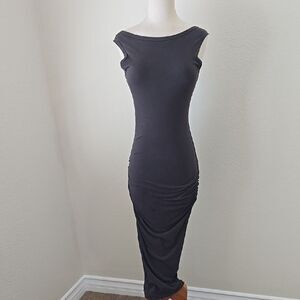 James Persr Black Ruched Bodycon Cocktail Dress size 0